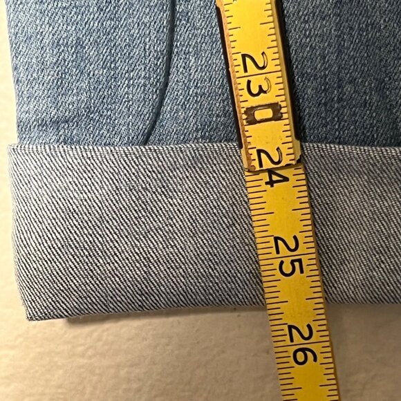 Kut From The Kloth Size 8 Distressed Rolled Cuff Blue Denim Jeans Women - Picture 14 of 15